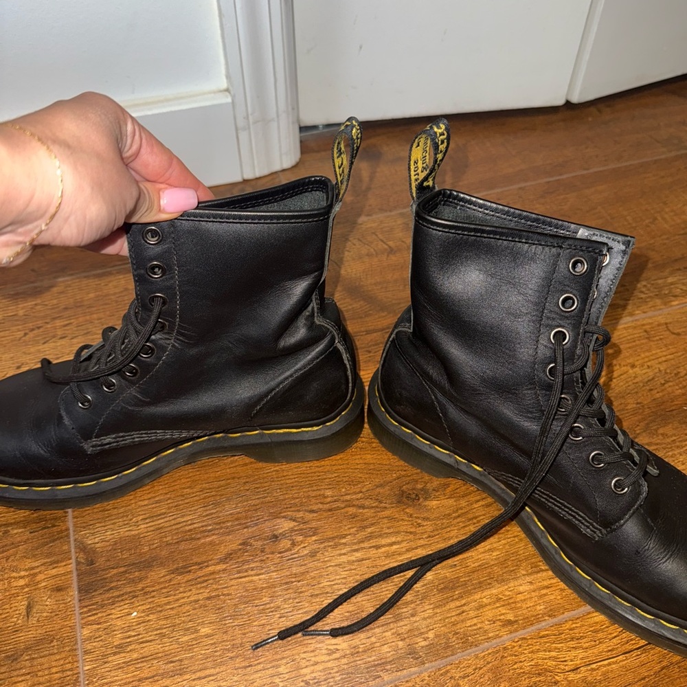Dr. Martens Black Leather Combat Boots